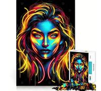Puzzle Neon Dream Portrait Adolescent 1000 Pièces Souvenirs, Stimulation, Détente, Découpe Nette, Liste de souhaits du Père Noël (38x26cm)