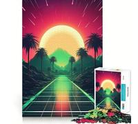 Puzzle Neon Dreamscape Odyssey pour Adolescents, 1000 pièces, renforce la mémoire, soulage Le Stress, décoration Murale aux Bords Nets (38x52cm)