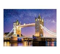 Puzzle neon fluo tower bridge londres 1000 pieces - brille dans le noir phosphorescent - adulte - set puzzle special et carte noir