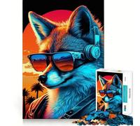 Puzzle Neon Fox 1000 pièces pour Adolescents, Jouet d'entraînement cérébral, Loisir Facile, Assemblage d'image, Cadeau élégant (50x75cm)