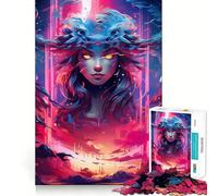 Puzzle Neon Girl pour Adultes, 1000 pièces, Jeu de logique et de résolution d'énigmes, Anti-Stress, découpe précise, Cadeau précieux (50x75cm)