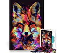 Puzzle Neon Glitch Fox (1000 pièces) pour Adultes, défilement Difficile, Jeu de logique et de Train, découpe Lisse, Cadeau de qualité supérieure (38x52cm)