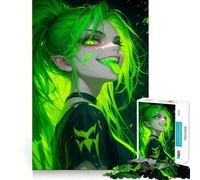 Puzzle Neon Goth Girl 1000 pièces pour Adolescents, Jouet de réflexion Anti-Stress, Bords précis, Cadeau Parfait (38x52cm)