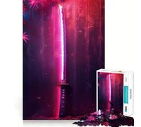Puzzle Neon Katana 1000 pièces pour Adolescents, Jouet Intelligent et Amusant, Art aux Contours Nets (38x26cm)
