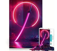 Puzzle Neon Katana pour Adultes, 1000 pièces, Jouet d'exercice Mental, détente, Design, Assemblage, Cadeau Exquis (50x75cm)