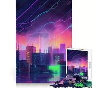 Puzzle Neon Lightning Strikes pour Adultes, 1000 pièces, Jeu intellectuel, Anti-Stress, découpe précise, (38x26cm)