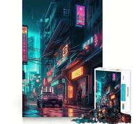 Puzzle néon lo-FI Cyberpunk 1000 pièces pour Adolescents, Casse-tête et Loisirs créatifs, Objet de Collection à Assembler (50x75cm)