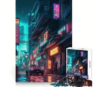 Puzzle néon lo-FI Cyberpunk 1000 pièces pour Adolescents, Casse-tête et Loisirs créatifs, Objet de Collection à Assembler (50x75cm)