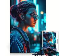 Puzzle néon lo-FI Cyberpunk 1000 pièces pour Adolescents, Jeu d'entraînement cérébral, Moment de Partage en Famille, Cadeau créatif (38x52cm)