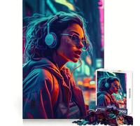 Puzzle néon lo-FI Cyberpunk 1000 pièces pour Adultes, stimule la mémoire, Divertissement d'intérieur, Motif à Assembler, Cadeau de Noël (38x26cm)