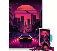 Puzzle Neon Night Drive pour Adultes, 1000 pièces, Jeu intellectuel, Anti-Stress, découpe précise, (38x26cm)
