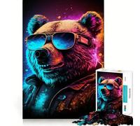 Puzzle Neon Nights Bear pour Adolescents, 1000 pièces, 38x26cm, idéal pour se Souvenir des Cadeaux, se détendre en Toute simplicité et créer Une liste de souhaits du Père Noël