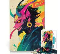 Puzzle Neon Oni Demon 1000 pièces pour Adolescents Jeu apaisant et Relaxant Découpe Nette (38x26cm)