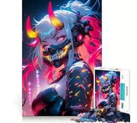 Puzzle Neon Oni Girl pour Adolescents, 1000 pièces, Jeu de logique, Joie familiale, découpe de précision, Cadeau Exquis (50x75cm)