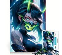 Puzzle Neon Oni pour Adolescents, 1000 pièces, Jouet Intelligent pour Jouer à l'intérieur, Bords Lisses, Collection d'art (50x75cm)