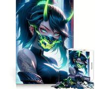 Puzzle Neon Oni pour Adolescents, 1000 pièces, Jouet Intelligent pour Jouer à l'intérieur, Bords Lisses, Collection d'art (50x75cm)