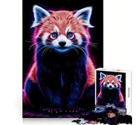 Puzzle néon Panda Roux 1000 pièces pour Adolescents, Jouet de logique Pure, Doux et Relaxant, découpe Nette, Belle œuvre d'art (38x52cm)