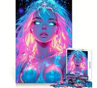Puzzle Neon Princess 1000 pièces pour Adultes, Jeu d'exercice Mental, Moment de détente, Design à Assembler, Cadeau créatif (38x26cm)