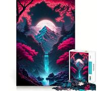 Puzzle Neon Sakura Wonderland 1000 pièces pour Adultes, Jeu Intelligent et Anti-Stress, Motif à Assembler, Surprise chaleureuse (50x75cm)