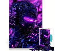 Puzzle Neon Samurai 1000 pièces pour Adultes, Jeu Intelligent, Motif Amusant et apaisant, Cadeau élégant (38x52cm)