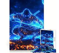 Puzzle Neon Shadow Assassin pour Adolescents, 1000 pièces, Jouet de Train logique, Confortable et Relaxant, découpe Lisse, Cadeau de Festival (50x75cm)