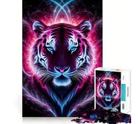 Puzzle Neon Tiger 1000 pièces pour Adultes, Jeu de réflexion Amusant à Partager, découpe Parfaite, pour Les fêtes (50x75cm)
