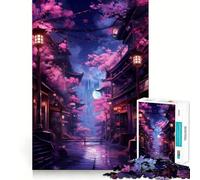Puzzle Neon Tokyo Sakura Street pour Adolescents, 1000 pièces, Jouet Intelligent pour Jouer à l'intérieur, Bords Lisses, Collection d'art (38x52cm)