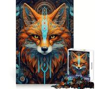 Puzzle Neon Tribe Fox 1000 pièces pour Adolescents Jeu apaisant et Relaxant Découpe Nette (38x52cm)
