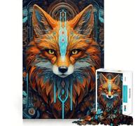 Puzzle Neon Tribe Fox 1000 pièces pour Adolescents Jeu apaisant et Relaxant Découpe Nette (38x52cm)