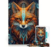 Puzzle Neon Tribe Fox 1000 pièces pour Adultes, Jeu de réflexion et de détente, Assemblage Facile, Cadeau saisonnier (50x75cm)