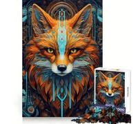 Puzzle Neon Tribe Fox pour Adolescents, 1000 pièces, Jeu Intelligent et apaisant, Motif à Assembler, Joli Cadeau (38x26cm)