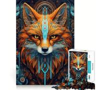 Puzzle Neon Tribe Fox pour Adolescents, 1000 pièces, Jeu Intelligent et apaisant, Motif à Assembler, Joli Cadeau (38x26cm)