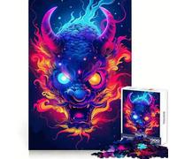 Puzzle Neon Yokai Oni pour Adultes, 1000 pièces, Jeu de logique et de résolution d'énigmes, Anti-Stress, découpe précise, Cadeau précieux (38x26cm)