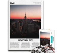 Puzzle New York City 1000 pièces pour Adultes, Jouets éducatifs et éducatifs, Jeux familiaux avec Affiche et fiche de Questions-réponses Assorties 38x26cm