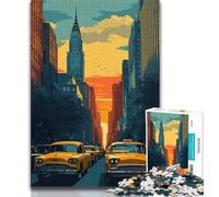Puzzle New York Cityscape 1000 pièces pour Adolescents, Jouets éducatifs et éducatifs, Jeux familiaux pour renforcer l'amour Entre Couples 50x75cm