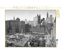 Puzzle · New York d'antan : Broadway, City Hall Park, Le Singer, Park Row | vers 1908 · Vue aérienne d'une oasis de verdure entourée de… · 1000 pièces · Format assemblé 64 × 48 cm · CALVENDO Puzzle