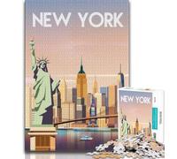 Puzzle New York pour Adolescents, 1000 pièces, Difficile à réaliser, mais Amusant et Humoristique, Cadeau d'anniversaire, décoration Murale, 38x26cm