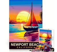 Puzzle Newport Beach de 1000 pièces pour Adultes,Difficile et Stimulant,idéal pour se détendre et se ressourcer Bords Nets Cadeau de Noël (38x26cm)