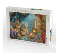 Puzzle · Niedliche Tierwohnungen | Eichhörnchen bei einer Tasse Tee · 1000 pièces · Format assemblé 64 × 48 cm · CALVENDO Puzzle