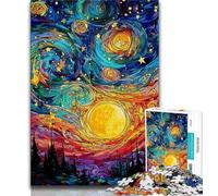 Puzzle Night Sky Ciel Nocturne 1000 Pièces pour Adultes, Jeu Familial Anti-Stress Défi Difficile Cadeaux Secrets du Père Noël (75x50cm)