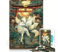 Puzzle Nine Tails Under The Torii Sunset pour Adultes, 1000 pièces, Jeu de logique Fine, détente et Finitions soignées, œuvre d'art (38x26cm)