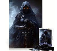 Puzzle Ninja Chevalier Noir Assassin Difficile pour Adultes 1000 Pièces Jeu Intelligent Maison Amusant Assembler l'image Cadeau Festif (38x52cm)