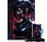 Puzzle Ninja Cyberpunk Girl 1000 pièces, Jeu de réflexion apaisant, découpe de précision, pièce de Collection (38x26cm)
