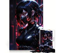 Puzzle Ninja Cyberpunk Girl 1000 pièces, Jeu de réflexion apaisant, découpe de précision, pièce de Collection (38x26cm)