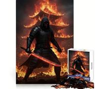 Puzzle Ninja enflammé aux épées Rouges pour Adultes,1000 pièces,entraînement de la mémoire,évasion sereine,découpe Impeccable,Cadeau d'anniversaire (50x75cm)