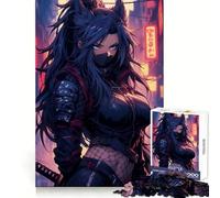 Puzzle Ninja Foxgirl Difficile pour Adultes 1000 Pièces Jeu de Logique Solide Jeu Simple et Amusant Découpe de Précision Cadeau de Noël (38x26cm)