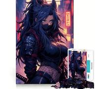 Puzzle Ninja Foxgirl Difficile pour Adultes 1000 Pièces Jeu de Logique Solide Jeu Simple et Amusant Découpe de Précision Cadeau de Noël (38x26cm)