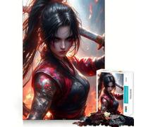 Puzzle Ninja Girl 1000 pièces pour Adultes, Puzzle Stimulant la mémoire, Amusant à Partager, Bords précis, Cadeau saisonnier (50x75cm)