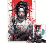 Puzzle Ninja Girl Japan Art 1000 pièces pour Adultes, Jeu de réflexion, Loisirs et Divertissement, qualité supérieure, Joli Cadeau (38x26cm)