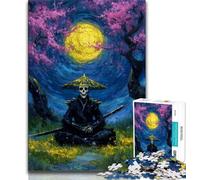 Puzzle Ninja Squelette Mystérieux 1000 Pièces pour Adultes, Jeu Familial Anti-Stress, Défi Difficile, Cadeaux Secrets du Père Noël (75x50cm)